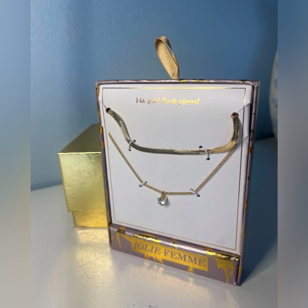 14k gold Flash Plated necklace set